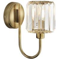 Netlighting Berenice Glass Shade Wall Lamp Antique Brass in Gold