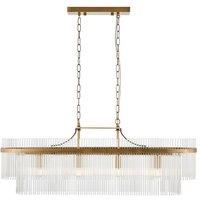 Netlighting Marietta Bar Pendant Brass Plate Glass 4x E14 in Gold