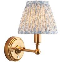 Netlighting Burley Rechargeable Wall Light Blue Fabric Leaf Shade 16cm
