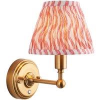 Netlighting Burley Rechargeable Wall Light Pink Fabric Ripple Shade 16cm
