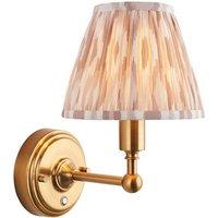 Netlighting Burley Rechargeable Wall Light Fabric Ikat Shade 16cm in Gold