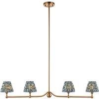 Netlighting Santiago Pendant Blue Fabric Ripple Shade 16cm 4x B22