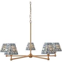 Netlighting Santiago Pendant Blue Fabric Ripple Shade 16cm 5x B22