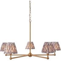 Netlighting Santiago Pendant Grey Fabric Ikat Shade 16cm 5x B22 in Gold