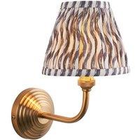 Netlighting Obelisk Arc Wall Light Grey Fabric Ripple Shade 16cm B22 in Gold
