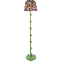Netlighting Carnaby Green Floor Lamp Grey Fabric Ikat Shade 35cm B22