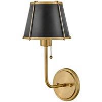 Netlighting Hinkley Clarke Wall Lamp Shade Warm Brass Black Metal Shade 1x E27