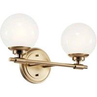 Netlighting Kichler Benno Bathroom Wall Lamp Champagne Bronze 3000K IP44 2x G9