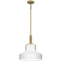 Netlighting Quoizel Dome Pendant Aged Brass Cased Glass Shade 2x E27 in Gold