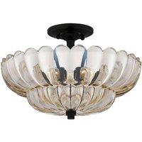 Netlighting Quoizel Ceiling Light Amber Glass Mottled Cocoa Brown 4x E14