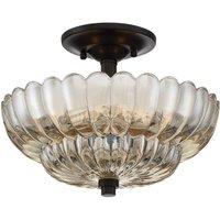 Netlighting Quoizel Ceiling Light Amber Glass Mottled Cocoa Brown 3x E14