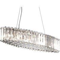 Netlighting Crystal Skye 8 Light Pendant Bar Chrome Crystal G9 in Grey