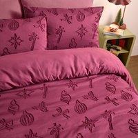 Duvet Day Christmas Soft Tufted Duvet Cover Set in Burgundy | Size: Super King