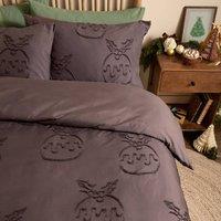 Duvet Day Puddings Soft Tufted Christmas Duvet Cover Set in Chocolate | Size: King