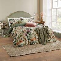 Wylder Nature Wallflower Slub Cotton Floral Duvet Cover Set in Green | Size: Double