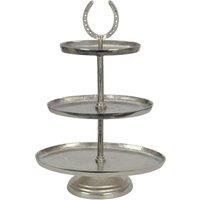 Minster 3 Tier Cake Stand - Nickel Plated - L19 x W38 x H56 cm in Silver