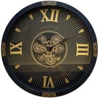 Minster Gear Wall Clock - L8 x W64 x H64 cm in Black
