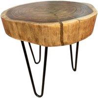 Minster Round Stool - Wood - L40 x W40 x H40 cm in Brown