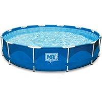 M.Y Metal Pool 12ft Pool x Frame 12ft 30in in Blue | Size: XL