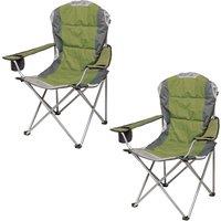 VFM e-Store High Back Folding Camping Chair 2 Set Carry Bag Indigo Blue in Green