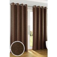 Enhanced Living Vogue' Chocolate Eyelet Thermal Noise Reducing Dim Out Curtains Pair | Size: 168 cm width x 229 cm drop