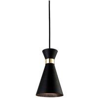 Netlighting Ohio 1 Light Ceiling Pendant Black Brass E27 in Grey