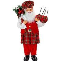 VFM e-Store Festive Scottish Standing Father Christmas in Red