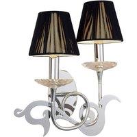 Netlighting Acanto Wall Lamp Switched 2 Light E14 Chrome Black Shades