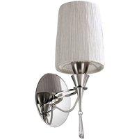 Netlighting Lucca Wall Lamp Switched E27 Chrome White Shade & Crystal in Silver