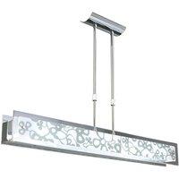 Netlighting Euphoria Linear Pendant Chrome 2 Light T5 Wire White Glass CFL in Silver
