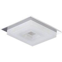 Netlighting Marcel Recessed Down Light Chrome Square 6W LED IP44 550lm Frosted in Silver
