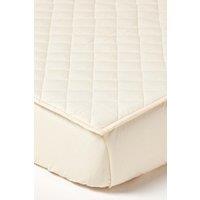 Homescapes Luxury 300 TC Quilted Deep Fitted Mattress Protector in Cream | Size: Super King