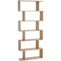 HOMCOM Storage Shelf Modern S-Shape Design Stand Unit Storage Display for Home in Light Oak