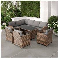 Seconique Aspen Corner Garden Furniture Set in Brown