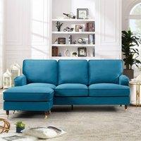 Artemis Home Woodbury 218cm Reversible Velvet Fabric Corner Sofa in Teal