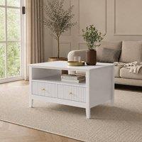 Melody Maison Fluted Four Drawer One Shelf Coffee Table - Hales White Range