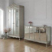 Melody Maison Silver Mirrored Wardrobe & Large Sideboard - Tiffany Range
