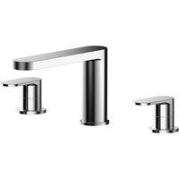 Balterley Current Round Deck Mounted 3 Tap Hole Bath Filler Tap - Chrome in Silver