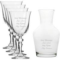 Uniqueful Personalised Crystal Wine Glasses & 500ml Carafe Set for Friend in Clear