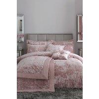 Catherine Lansfield Crushed Velvet Duvet Cover Set - Soft, Durable & Luxury Finish in Light Pink | Size: Super King