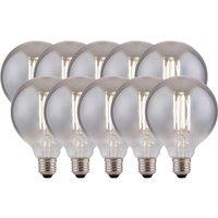 Harper Living 8 Watts G125 E27 LED Bulb Smoked Globe Cool White Dimmable, Pack of 10 in Dark Grey