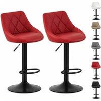 MCC Direct Set of 2 Height Adjustable Kitchen Bar Stool Breakfast Chairs Stanley in Red