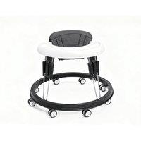 Alivio Foldable Baby Walker with 9-Level Height Adjustment & Wide Base, Black