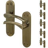AFIT Antique Brass Twist Door Handles Backplate Internal Lever 6 Pairs in Bronze | Size: 150mm x 150mm