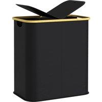 HOMCOM 80L Collapsible Laundry Hamper, Washing Basket for Bathroom, Black