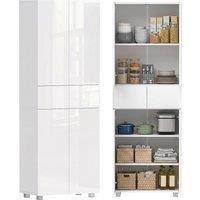 HOMCOM 4 Door Kitchen Cupboard Freestanding Storage Cabinet with Shelves in White
