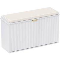 HOMCOM Shoe Storage Bench with Cushion & Flip-Drawer 80x26x47.5cm White | Size: 80x26x47.5 cm