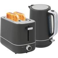 HOMCOM 1.7L 3000W Fast Boil Electric Kettle & 2 Slice Toaster Set, Grey | Size: 2 Pack