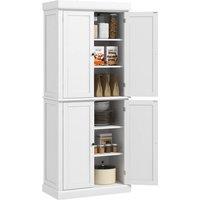 HOMCOM Freestanding Kitchen Cupboard, 6 Tier Cabinet Organizer Adjustable in White
