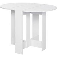HOMCOM Folding Drop Leaf Dining Table Foldable Dinner Table in White